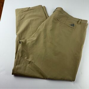 Adidas Pants Men 40x30 Khaki Chino Golf Pants Tan Flat Pockets Climalite